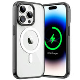JETech Magnetic Case for iPhone 14 Pro Max 6.7-Inch Compatible with MagSafe Wireless Charging, Shockproof Phone Bumper Cover, Anti-Scratch Clear Back (Black)